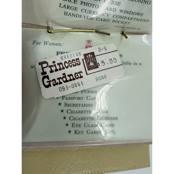 VINTAGE Princess Gardner Tri-Partite French Purse in Bone 8 Photo Holder 4"x4.25 - Picture 11 of 11